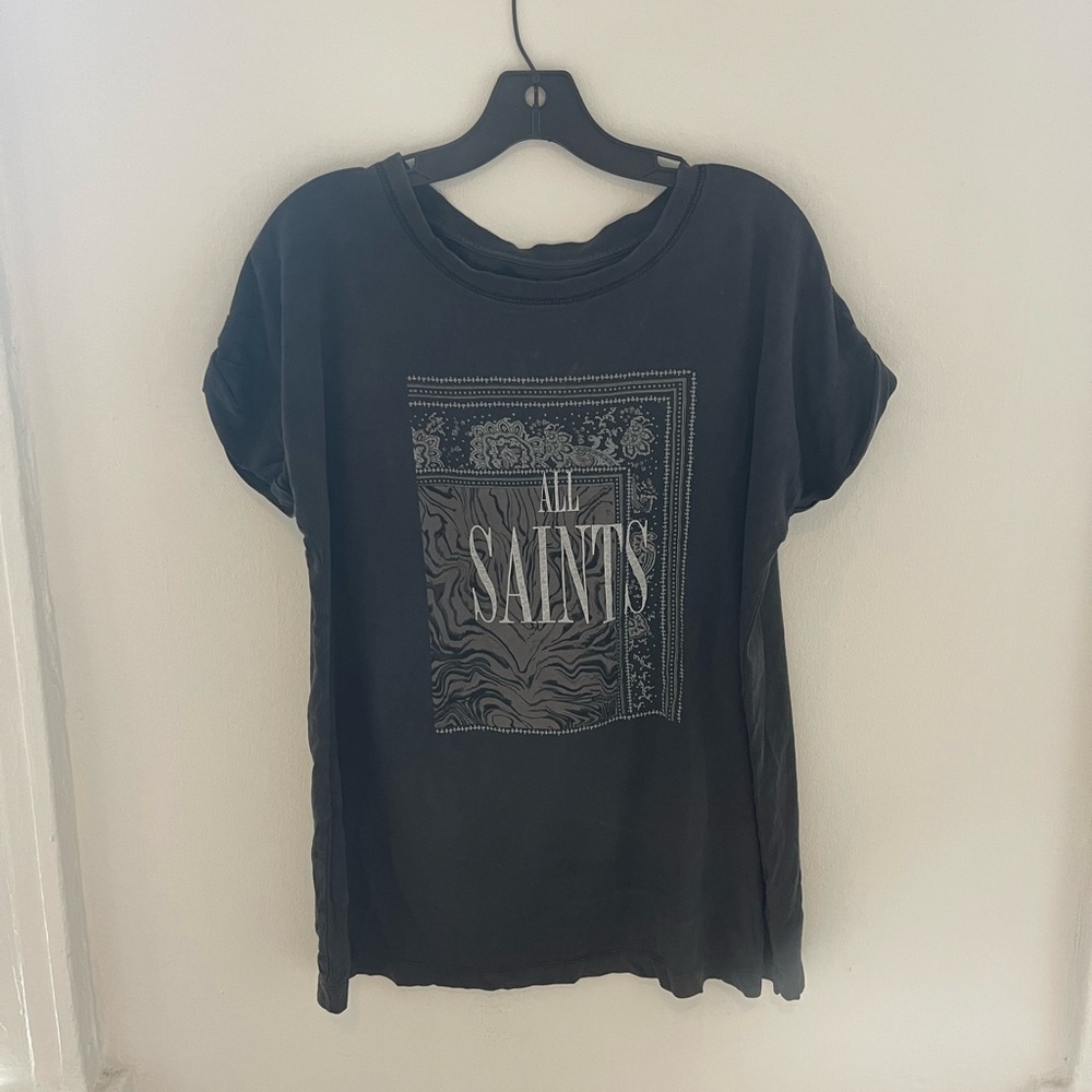 Gray/charcoal colored tee from All Saint